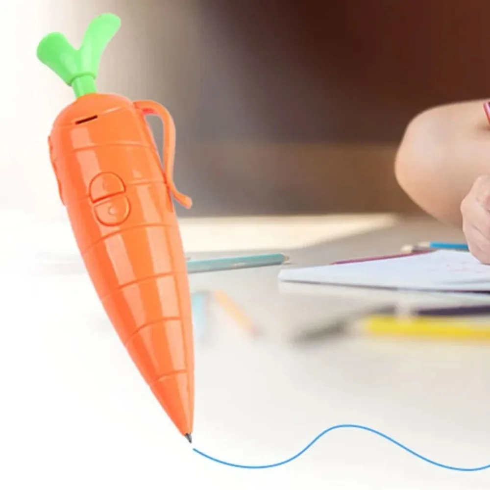 New Funny Gift Electronic Sound Toy Plastic Yellow Write Graffiti Ballpoint Pen Carrot Shape Novelty Voice Recorder Pen for Kids