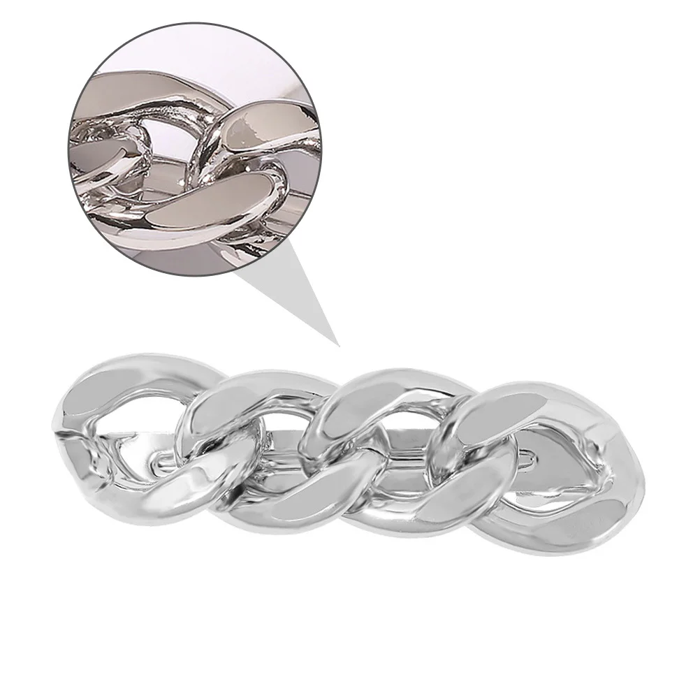 2 قطعة مشبك شعر سلسلة ذهبية سبيكة معدنية على شكل سلسلة مشابك للحفلات والمكتب والمدرسة والسفر ملابس يومية تسريحات شعر مستقيمة مجعدة