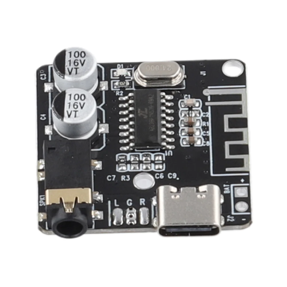 1-10pcs Audio Receiver Board Bluetooth 5.0 MP3 Lossless Decoder Board 3.7-5V AUX Type-C Wireless Stereo Music Module For DIY Kit