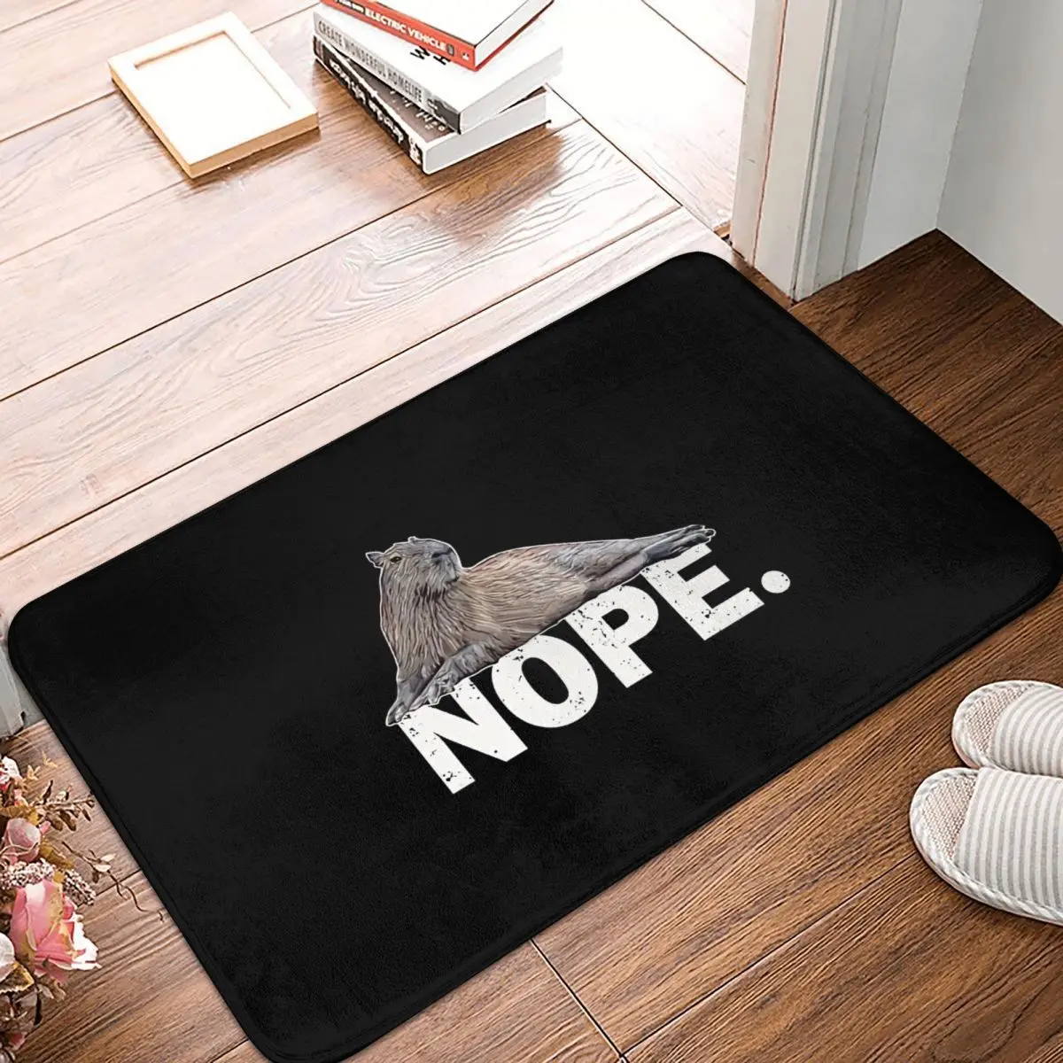 

Capybara Animal Bathroom Mat Nope Doormat Flannel Carpet Outdoor Rug Home Decoration