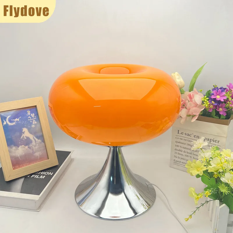 Creative Green/Yellow Apple Glass Desk Lamp Coffee Shop Girl's Bedroom Bedhead Atmosphere Decoration Projection LED Lighting