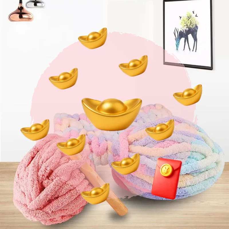 

1 шт., нить для подушек, гнездо для домашних животных, 250 г, очень толстое одеяло из ледяной пряжи, ручная вязка, нить «сделай сам», синель большого толщины