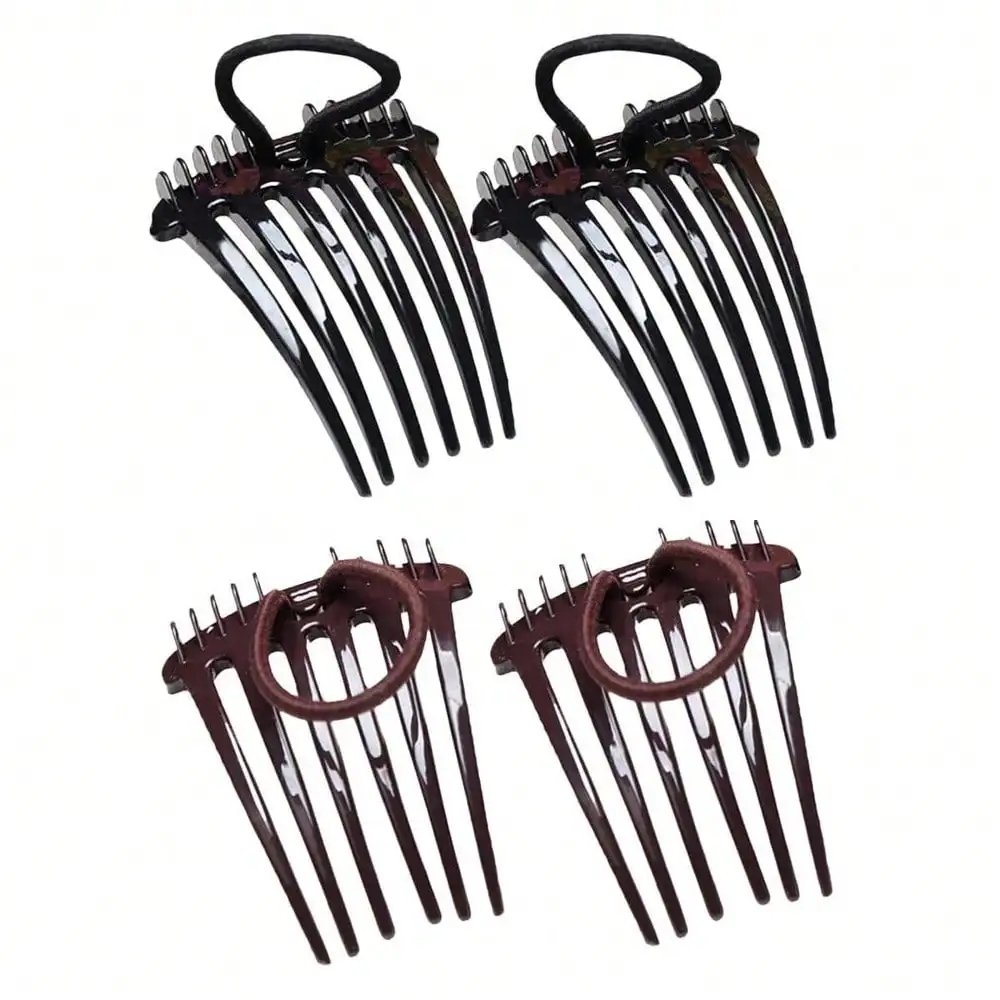 

Bandette Comb With Elastic Band - Fluffy Hair Comb Ponytail Bump It UP Volume Inserts Combs - Hair Styling Tools With Elastic Rubber Band - Hair Accessory For Girls And Women