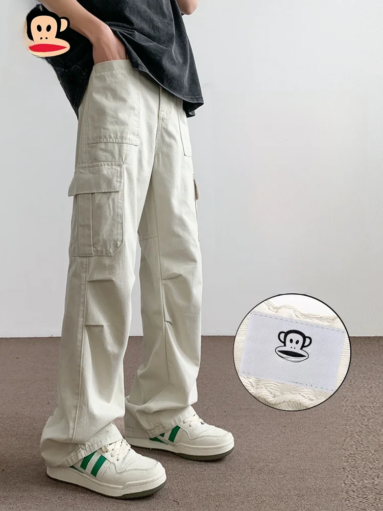 

Мужские повседневные брюки Paul Frank свободного прямого кроя, осенняя коллекция 2025, новые американские рабочие брюки, широкие брюки-карго в стиле Monkey