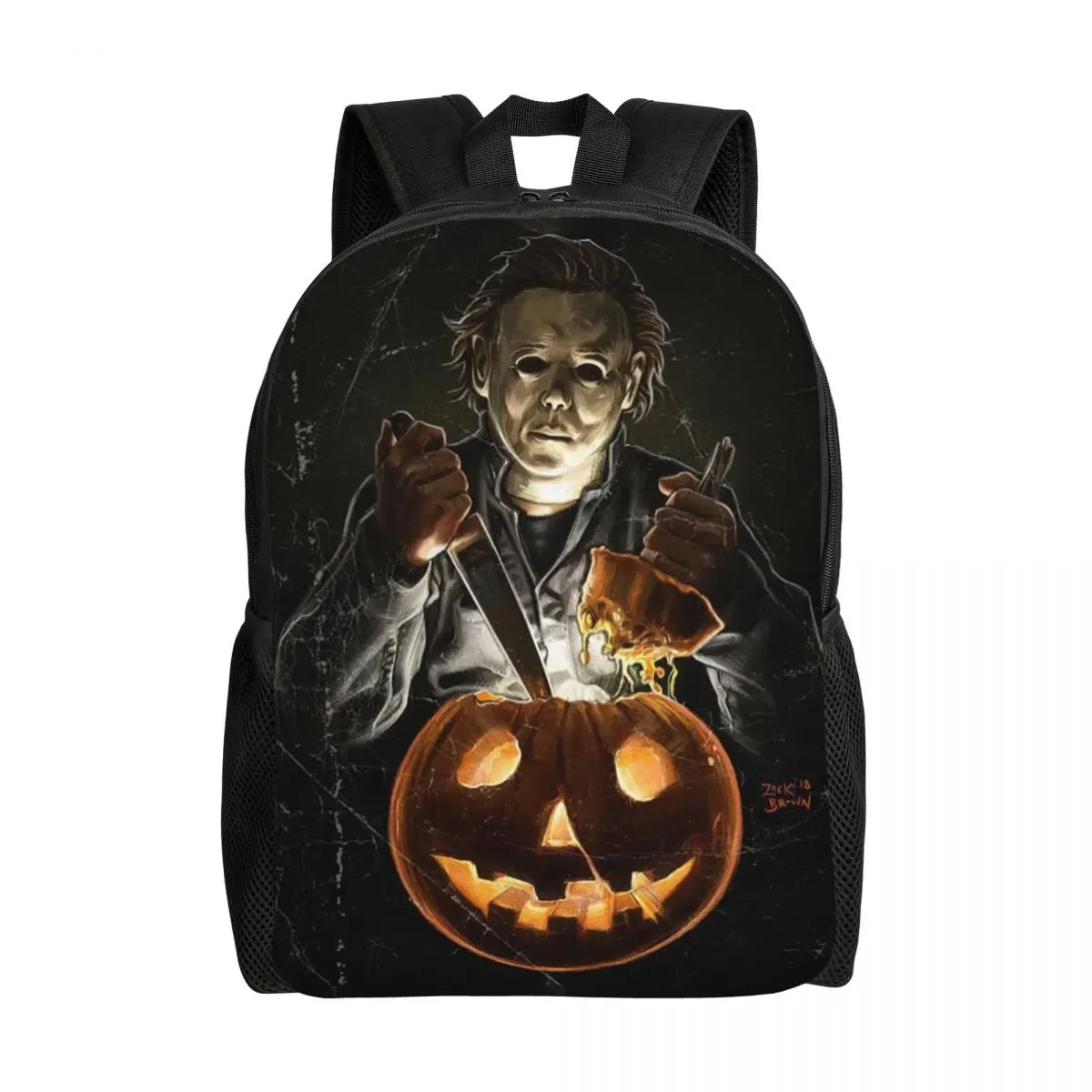 Personalized Halloween Michael Myers Backpacks Women Men Fashion Bookbag for School College Horror Movie Killer Bags