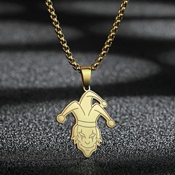 Chandler Stainless Steel Gothic Joker Pendant Necklace Joker Necklace For Men and Women Charm For Halloween