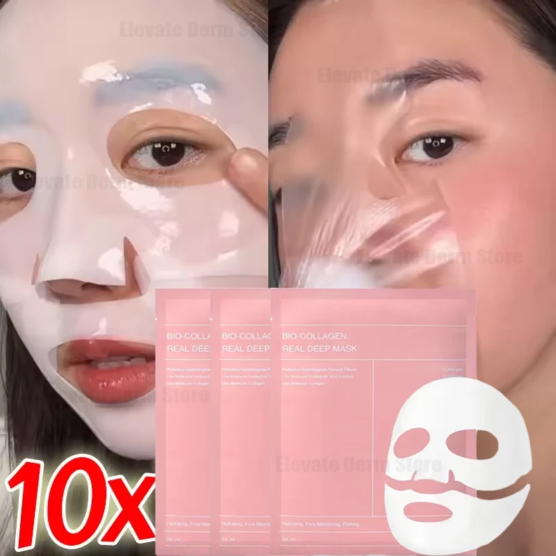 Bio Collagen Brightening Mask Deep Hydrating Shrink Pores Overnight Mask Gentle Moisturizing Refreshing Women Facial Skin Care