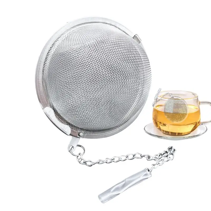 Stainless Steel Tea Ball Stainless Steel Mesh Tea Ball Flavored Filter Ball Soup Filter Ball With Extension Chain Hook