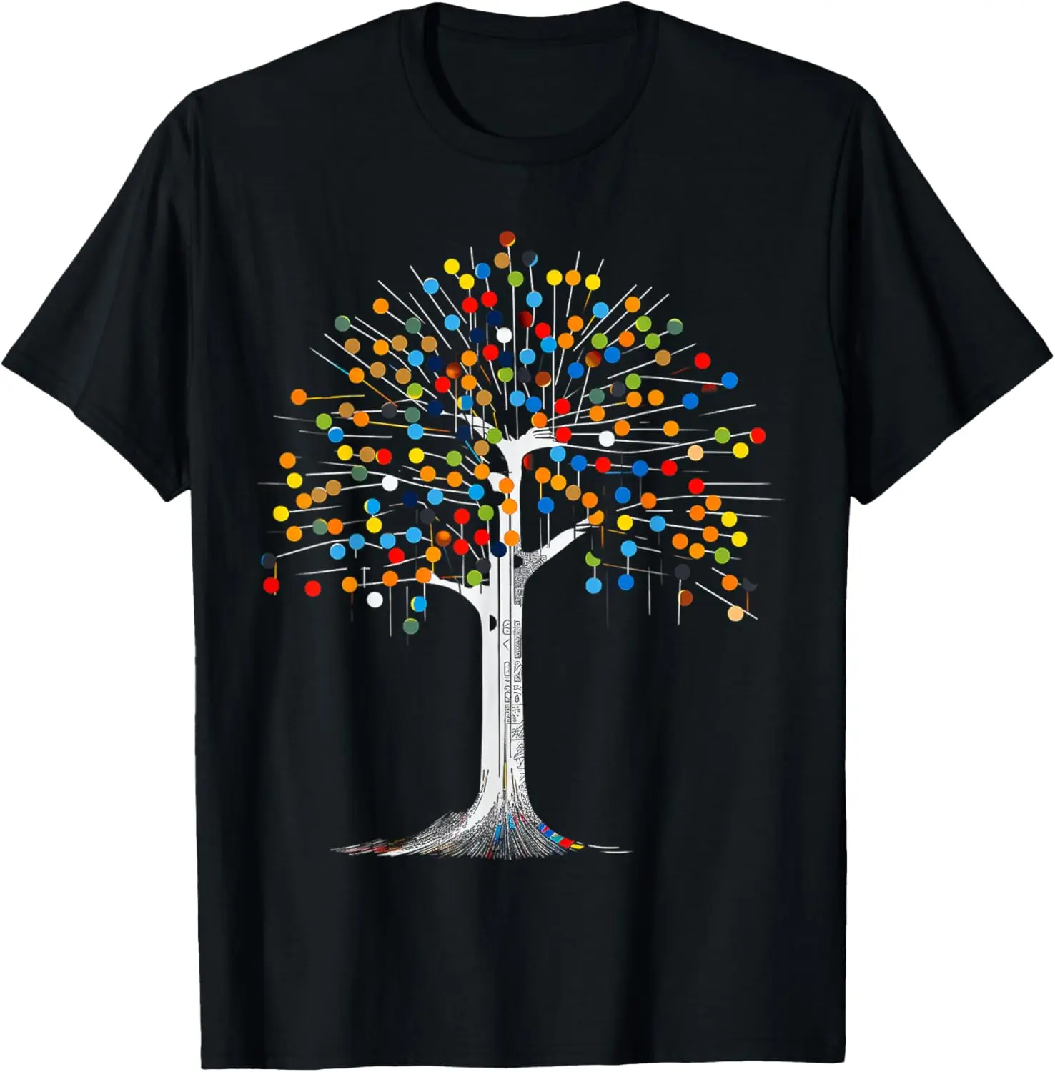 

Tree Colorful Abstract Skeleton Artwork Graphic Tree T-Shirt Printed T-shirt Couple Short Sleeve Tee Mens Clothing Ropa Hombre