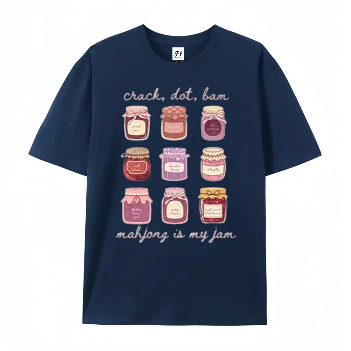 Mahjong Is My Jam Graphic T‑Shirt Funny Mahjong Game Quote Tee Cute Colorful Jam Jar Illustration Top Casual Loose Fit Unisex