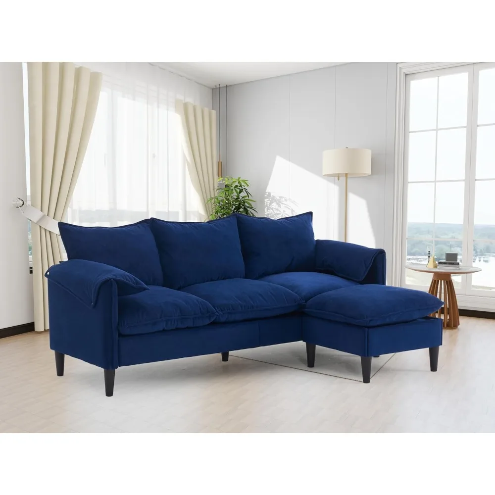 

78.74" L-Shaped Sofa,3-Seater Combination Sofa,Modern Upholstered Sofa,1 Ottoman,Modular Sectional Sofa,Compact Sofa for Living