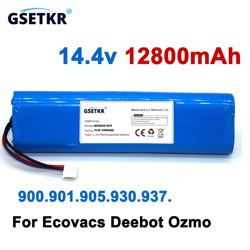 14.8V 12000mAh Li-ion Vacuum Cleaner Battery Pack For Ecovacs Deebot Ozmo 900 Deebot Ozmo 901 905 Deebot Ozmo 930 920 937