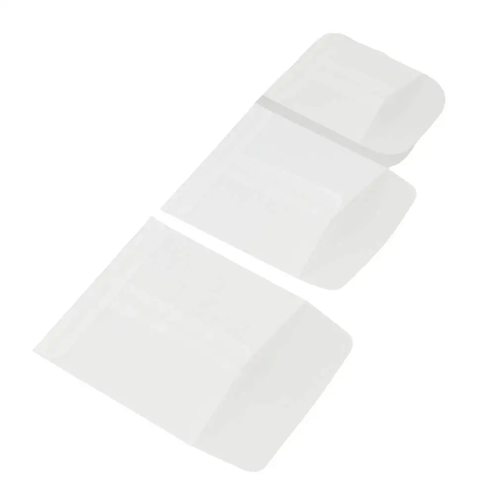 50pcs White Mini Packing Envelope Bags Transparent Heart-Shaped Oval Handles Stamps Envelopes Storage Pouches