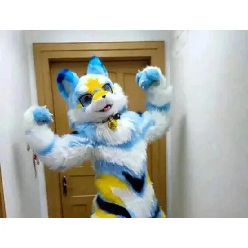 CyNew fourrure blanc loup Husky chien mascotte Costumes accessoires de film spectacle Halloween fête d'anniversaire en plein air événement tenue Costume Cosplay