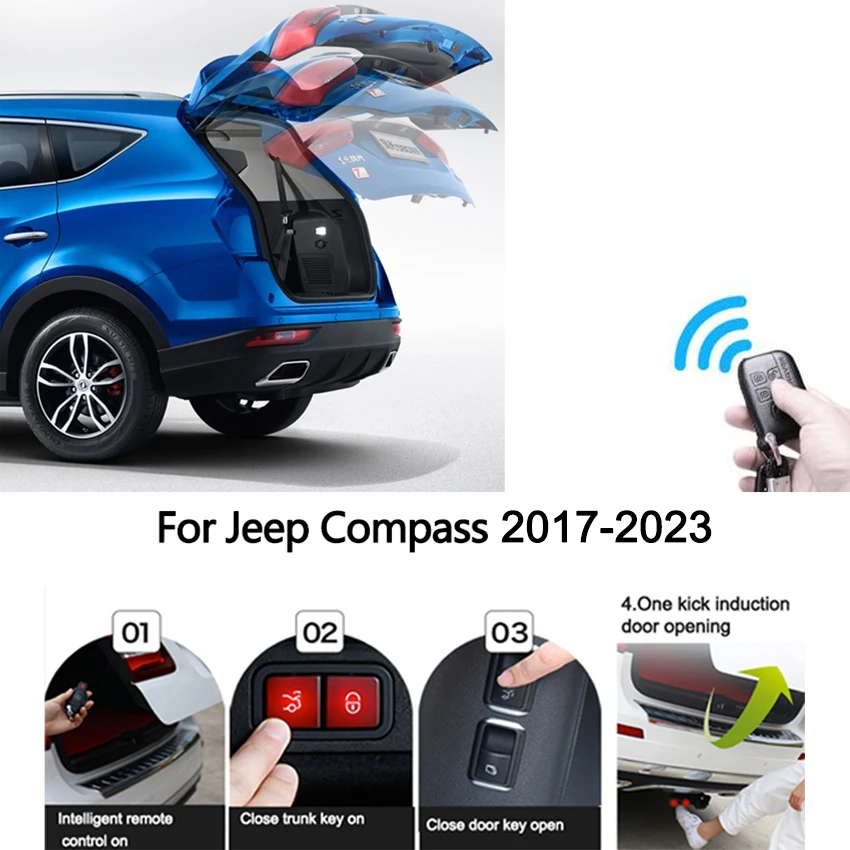 

Для Jeep Compass 2017-2023 электрическая задняя дверь Модифицированная задняя дверь модификация автомобиля автоматический подъем задняя дверь Электрический багажник