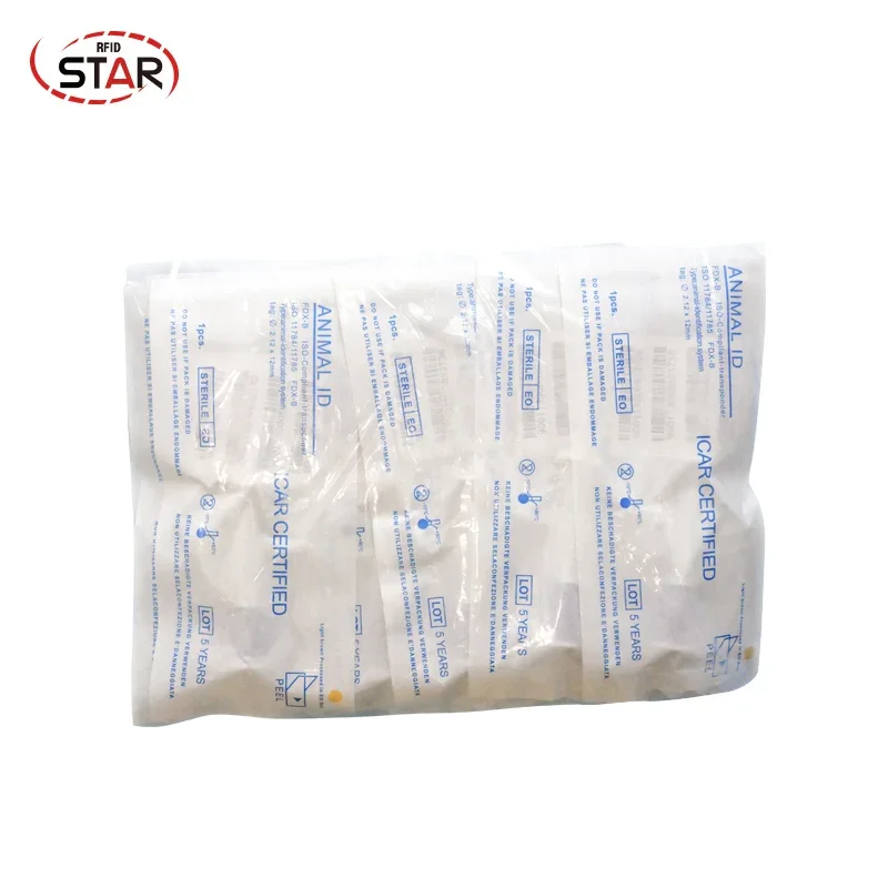 30pc Implantable Microchip syringe 1.4*8/1.25*7mm rfid microchips 134.2KHz FDX-B ISO Chip EM4305 RFID Syringe for dogs pigssnake
