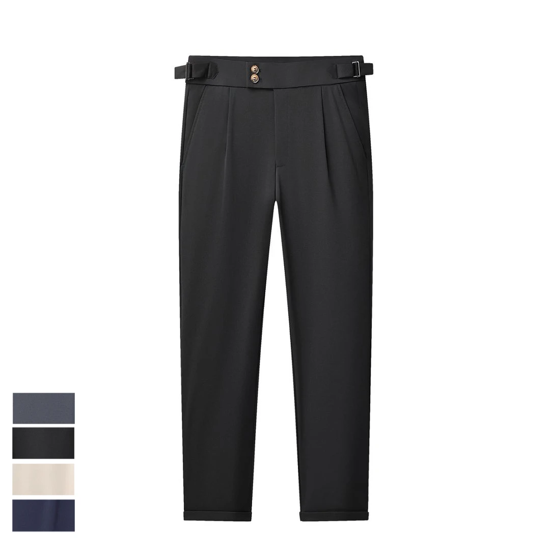 

High Quality Mens Stretch Golf Pants Casual Slim Fit Dress Pants Adjustable Waist Tapered Work Cropped Trousers