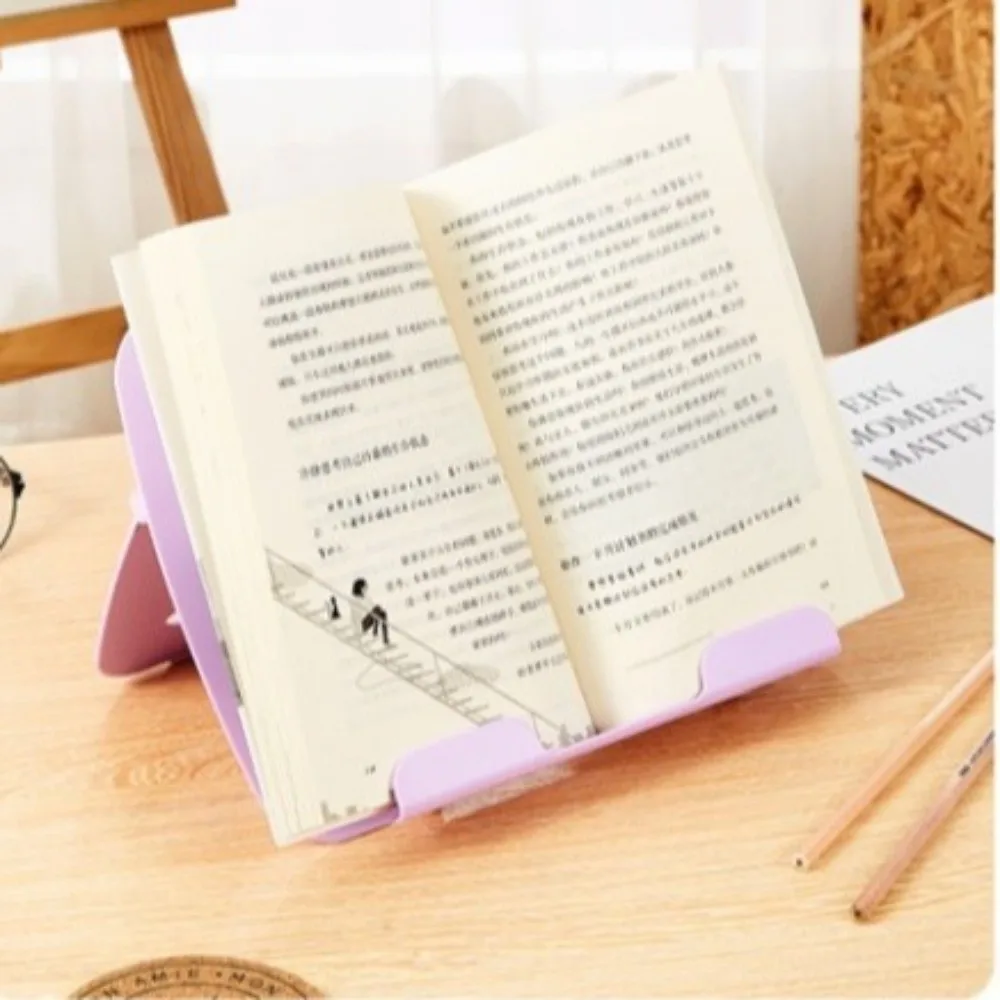 Reading Tool Non-slip Book Stand Adjustable Foldable Desktop Bookshelf Lightweight Portable Textbook Stand School