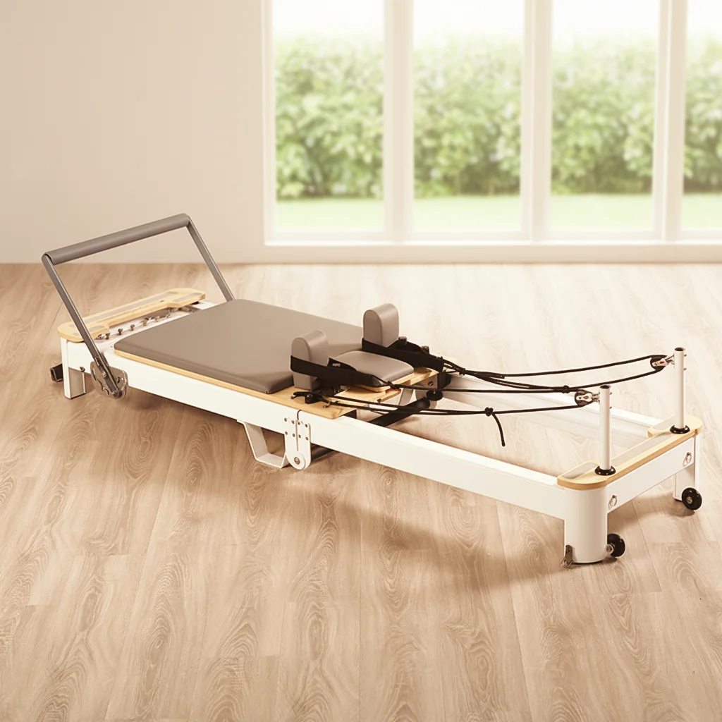 Premium Foldable Aluminum Pilates Reformer, Space-Saving for Studio Use
