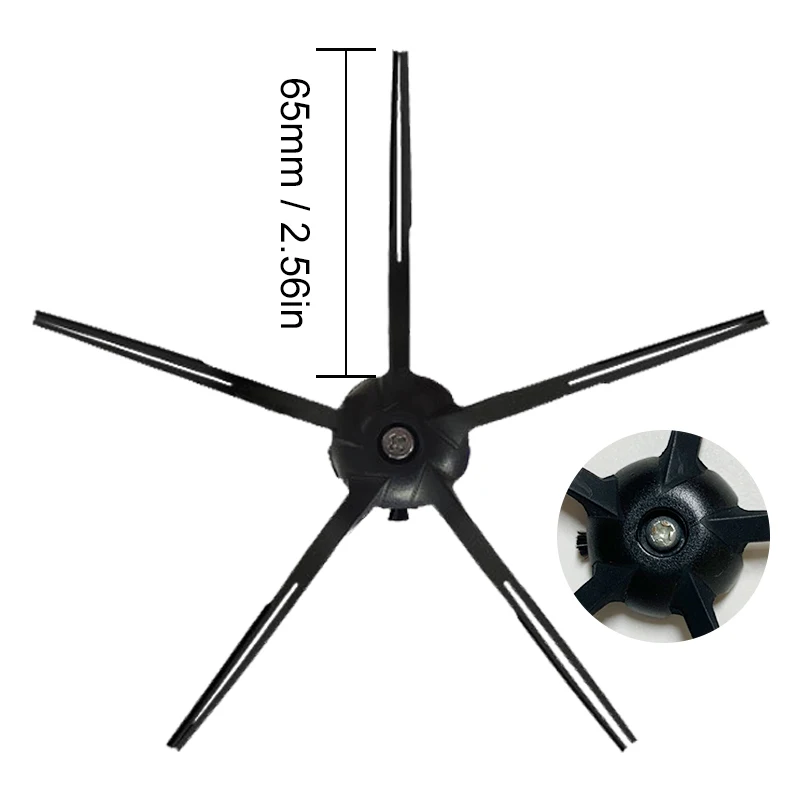 2 sztuk czarny 5 Arms wymienna szczotka boczna dla Xiaomi dla Roborock S6 S5 MAX S50 S55 Robot odkurzacz części akcesoria