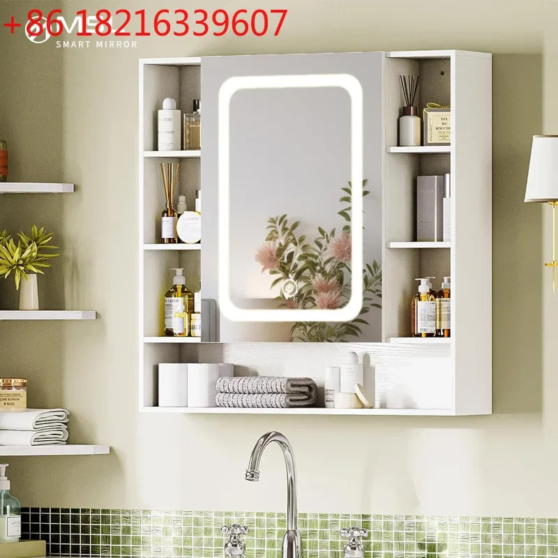 YAO 304 stainless steel bathroom mirror cabinet wall-mounted toilet mirror cabinet wash basin storage