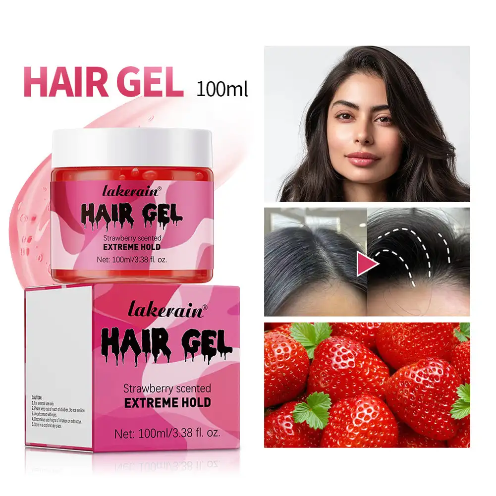 Akerain Transparent Gel Hair Gel, Broken Hair Treatment, Long-Lasting Extreme Moisture Hair Gel Alcohol-Free Hair Gel 100ml