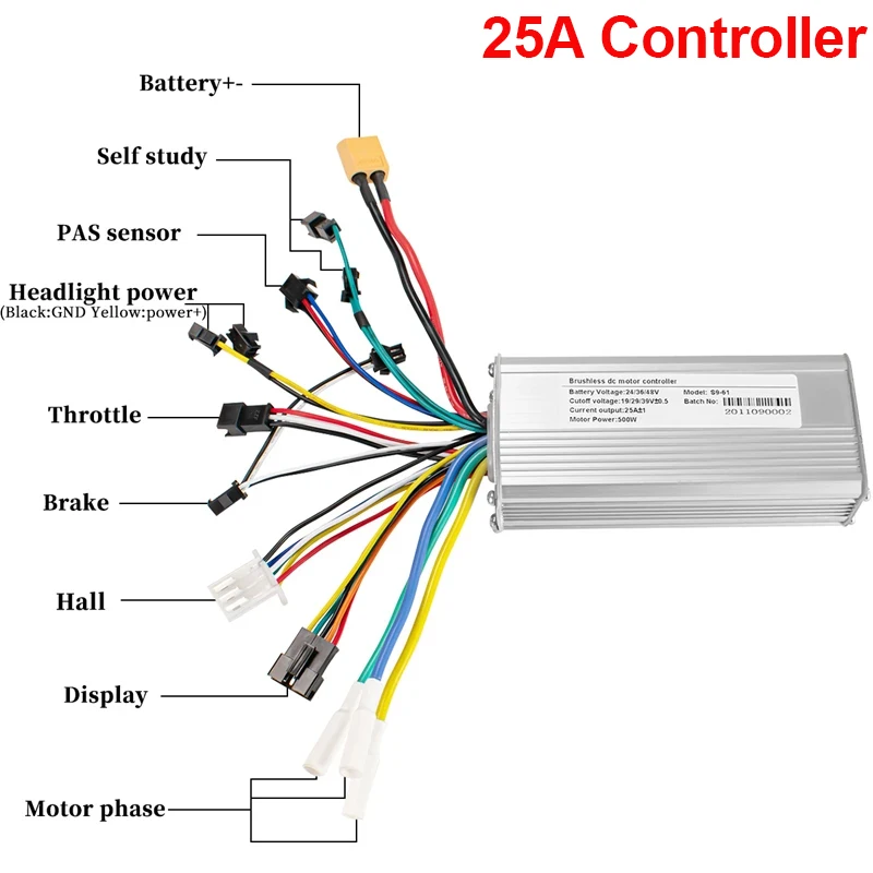 36V 48V 750W 500W Electric Bike Brushless Controller 25A 35A with LCD Display Electric Bicycle Scooter E-bike Accessories Parts