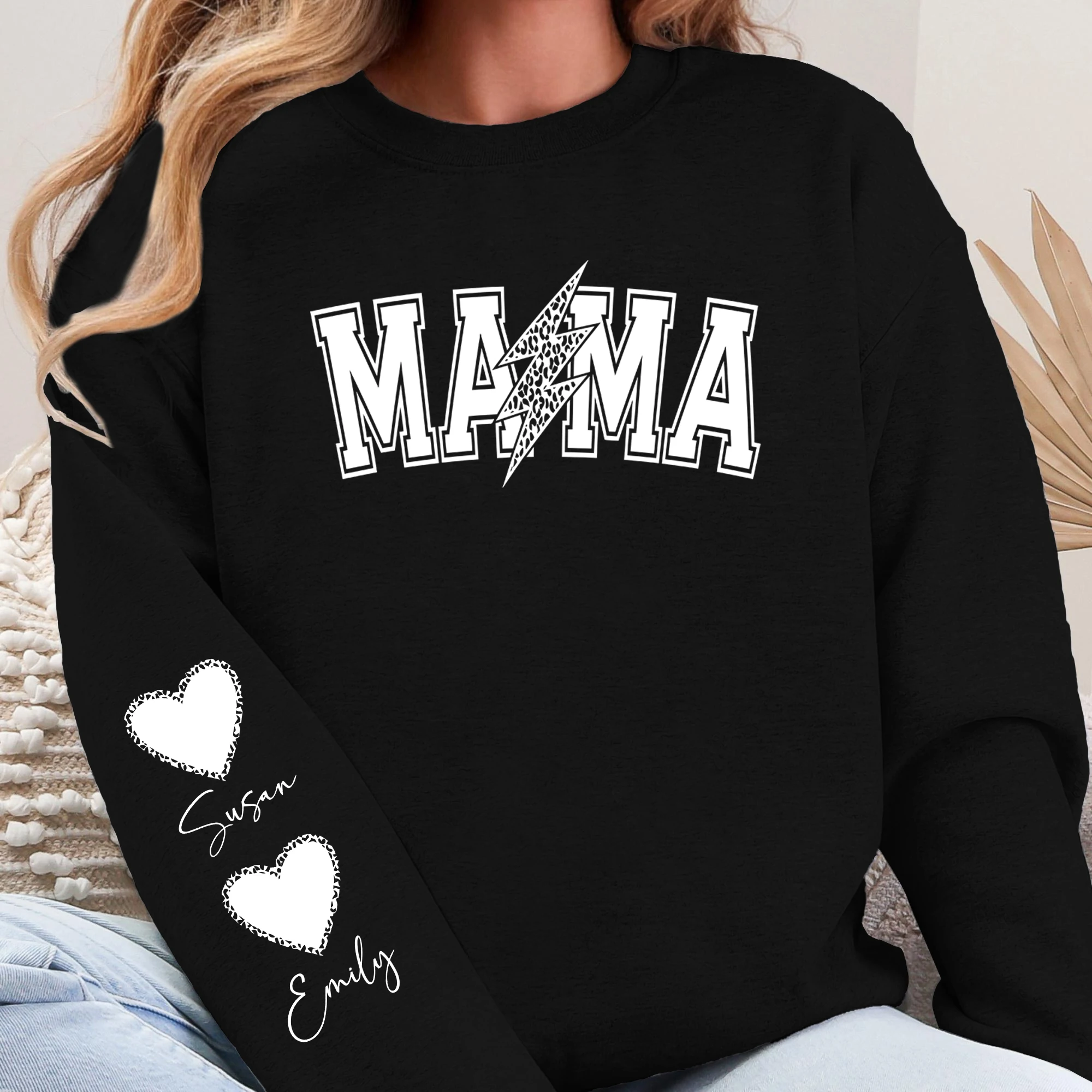 

Спортивная одежда с принтом «Мама» и блискавками, женские флисовые толстовки Y2K, осенний топ с круглым вырезом, толстовка в стиле хип-хоп большого размера