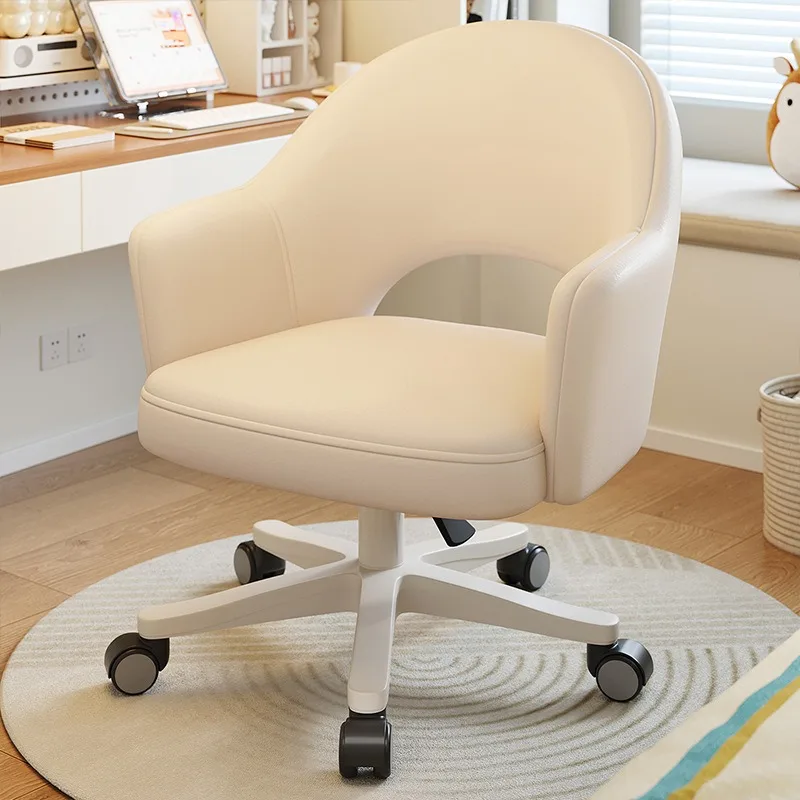 Girls bedroom backrest rotating cloakroom light luxury high-end manicure pulley dresser special stool makeup chair