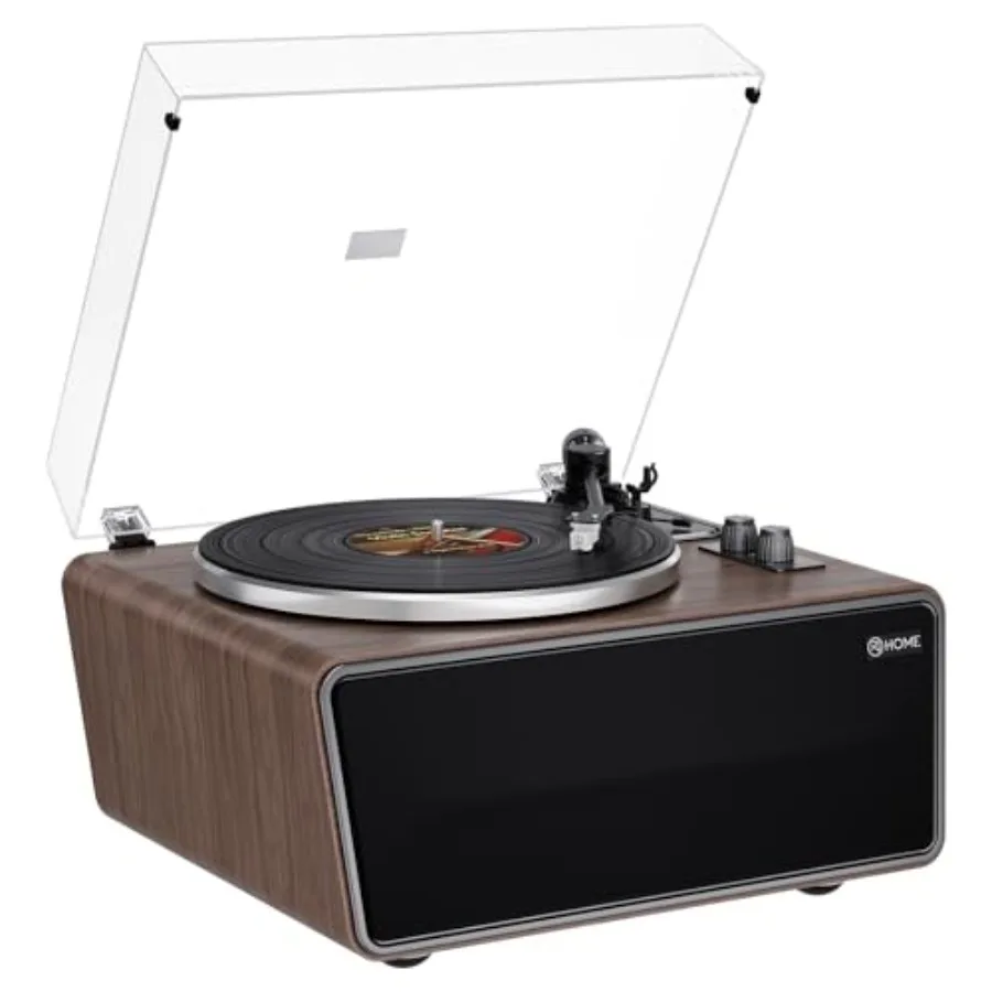 

Универсальный Bluetooth-проигрыватель виниловых пластинок с 4 стереодинамиками, высококачественный проигрыватель в черном цвете, магнитный картридж AT-3600L 2-в-1