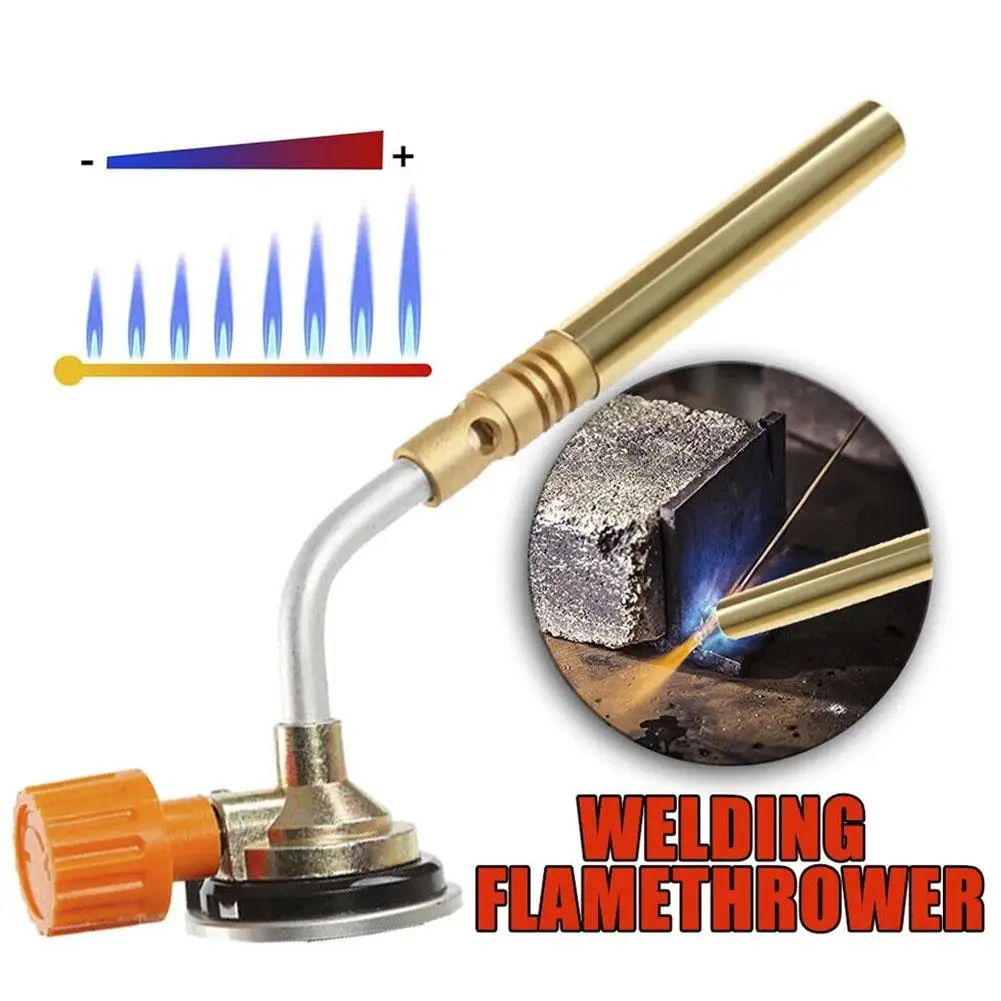 Welding Gas Flame Gun Butane Burner Brazing Flamethrower Utensils Gun BBQ Heat Baking Portable Outdoor Soldering Camping W2C1