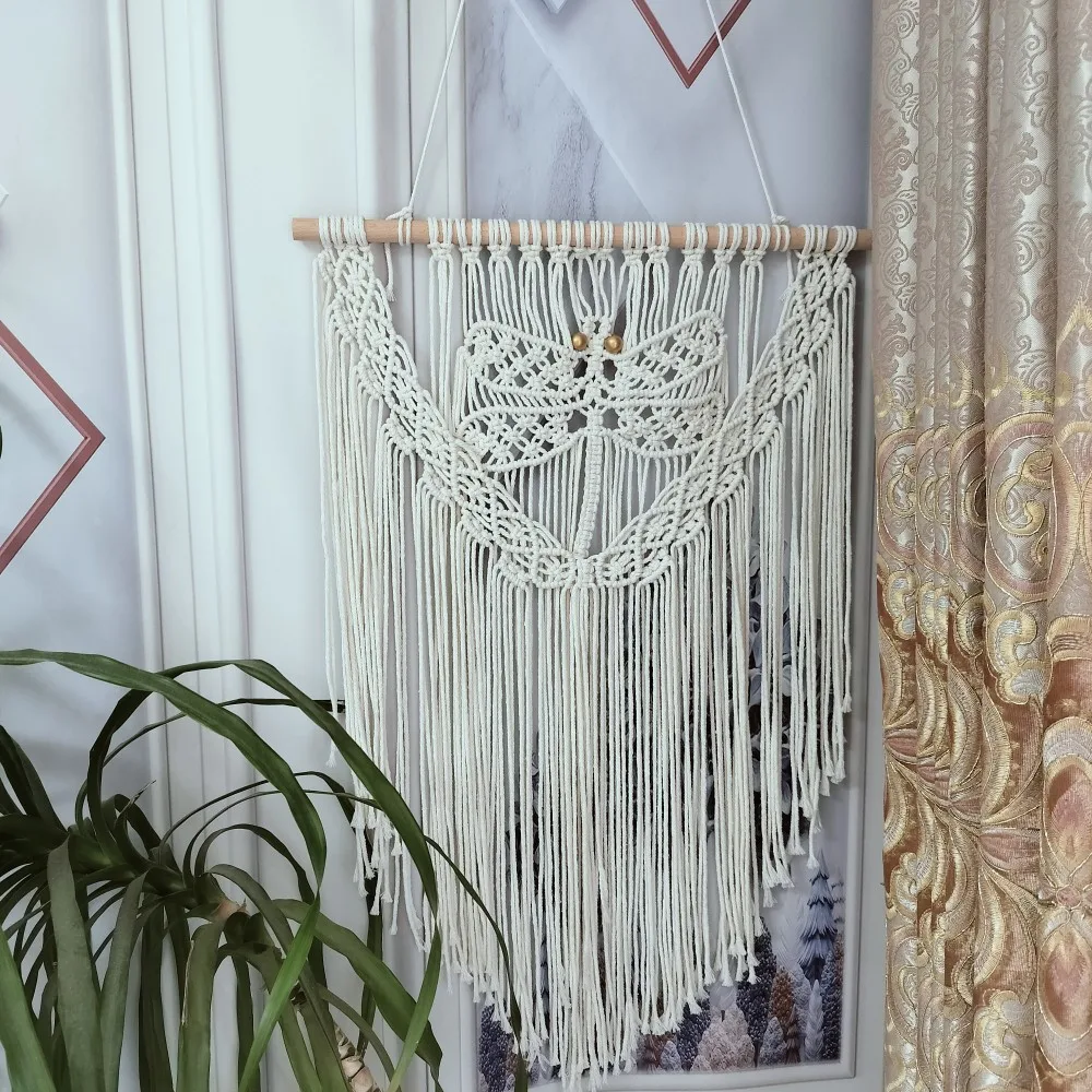 

Dragonfly Patterns Macrame Tapestry Versatile Colours Wall Hanging Tapestries Rustic Hand Woven Tapestry Farmhouse Nursery Decor