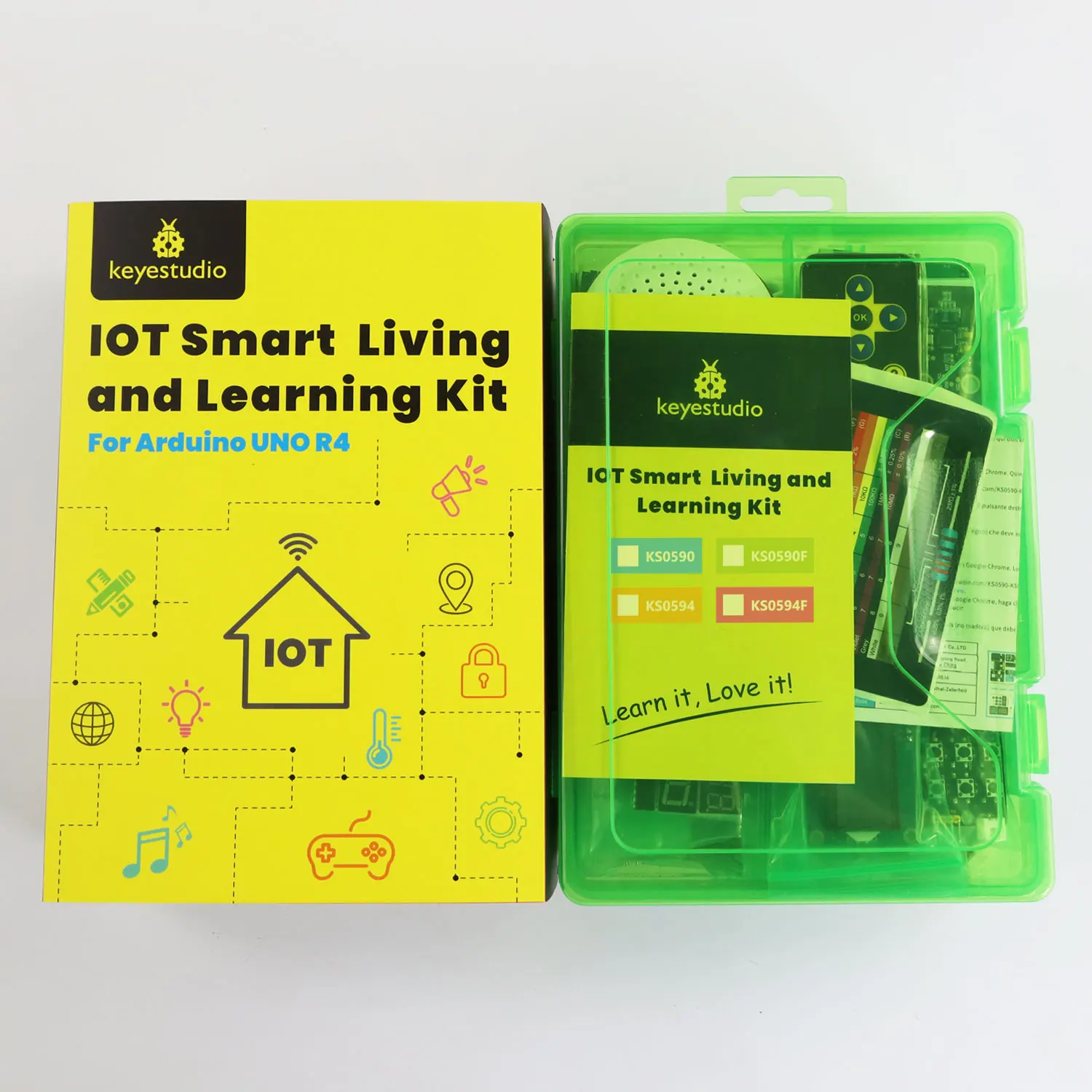 Keyestudio STEM IOT Smart Living Starter Kit für Original Arduino UnoR4 WIFI oder Minima Board DIY Educational Kit + 60 Projekte