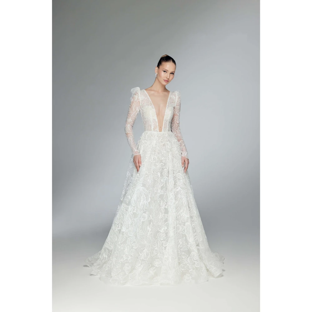 

ESBRIDE Gown Weddings Women Formal Dress Elegant Long Sleeved Wedding Special Event Set Dresses Cheap Wedding Dress Customized