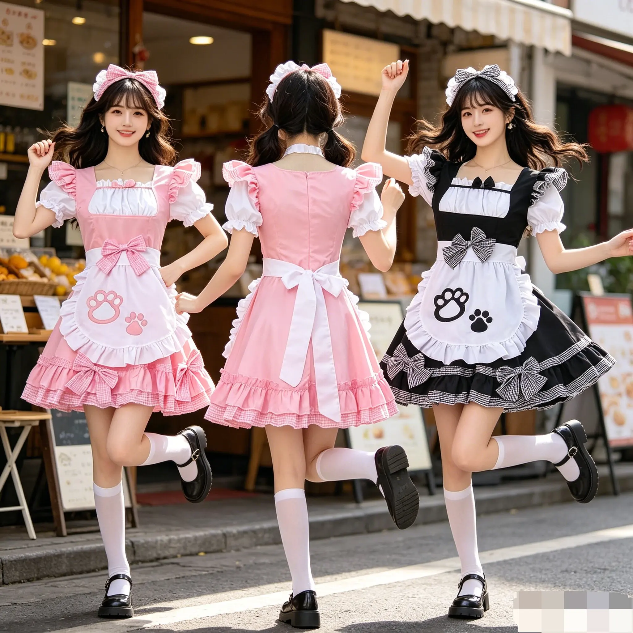black dress shirt funeral Black & White Maid Outfit main image 1
