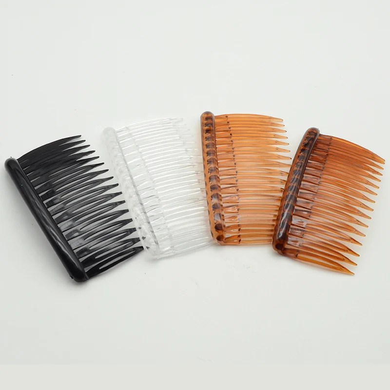 

20PCS 5cm*8cm 16teeth Plastic Hair Combs for DIY Hair Accessories Plain Side Comb Teethed Hair claw For Bridal Black/Clear/brown