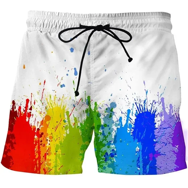 Summer new men's printed outdoor casual shorts, inkjet pattern fashion sports shortsuvz