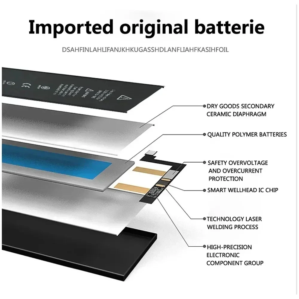 High Capacity Rechargeable Lithium Battery for iPhone 100% Original  for iPhone 11 12 Pro 6S 6 7 8 Plus X XS Max