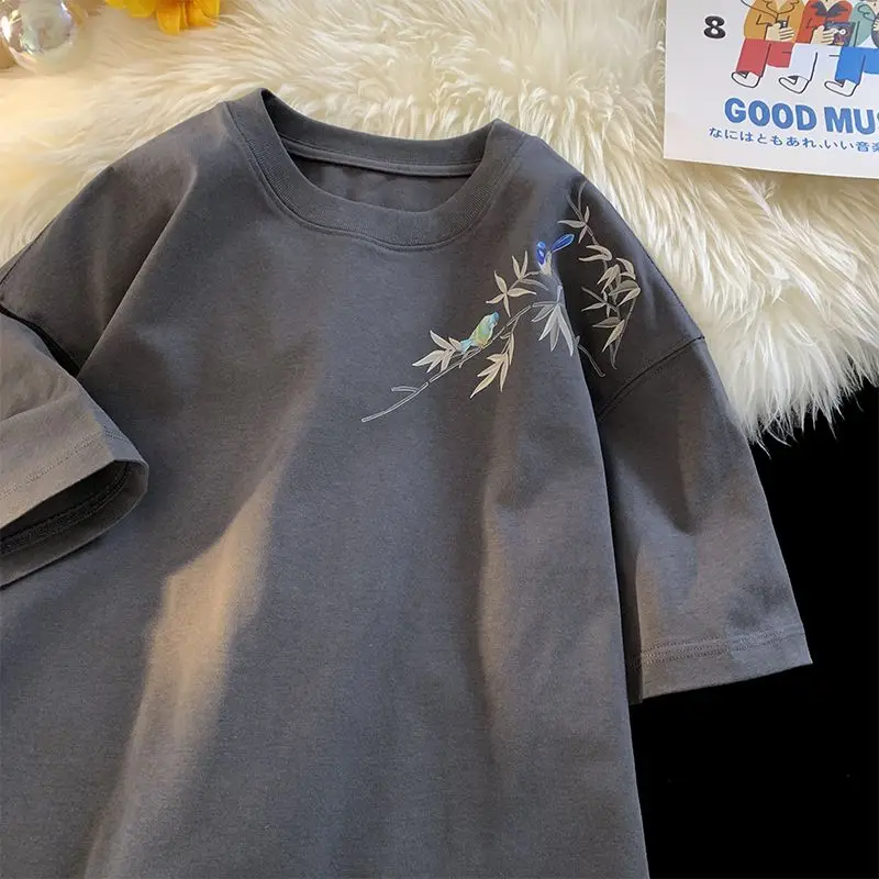 

CSKS New Chinese Style Heavy Short-sleeved T-shirt Summer Men 2025 New Clothes National Style T-shirt