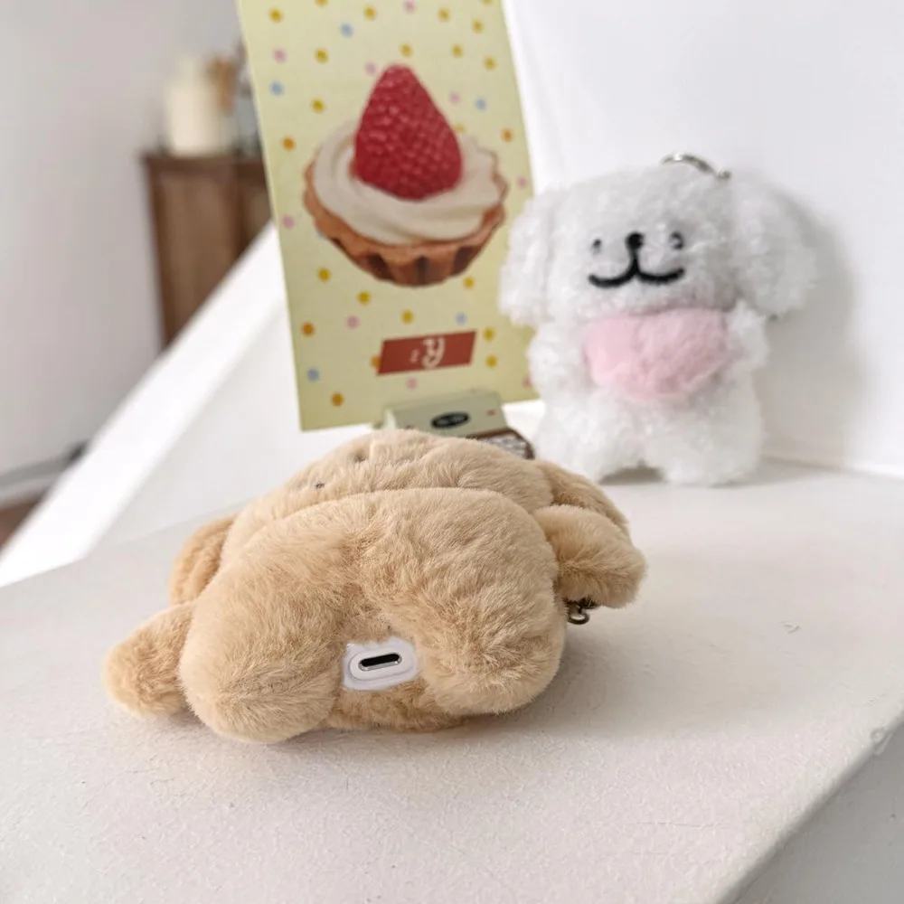 مضحك ثلاثية الأبعاد فروي حقيبة سماعة الاذن الكلب الكرتون سماعة الغطاء الواقي المضادة للسقوط مع هوك سماعة رأس بخاصية البلوتوث لينة ل AirPods