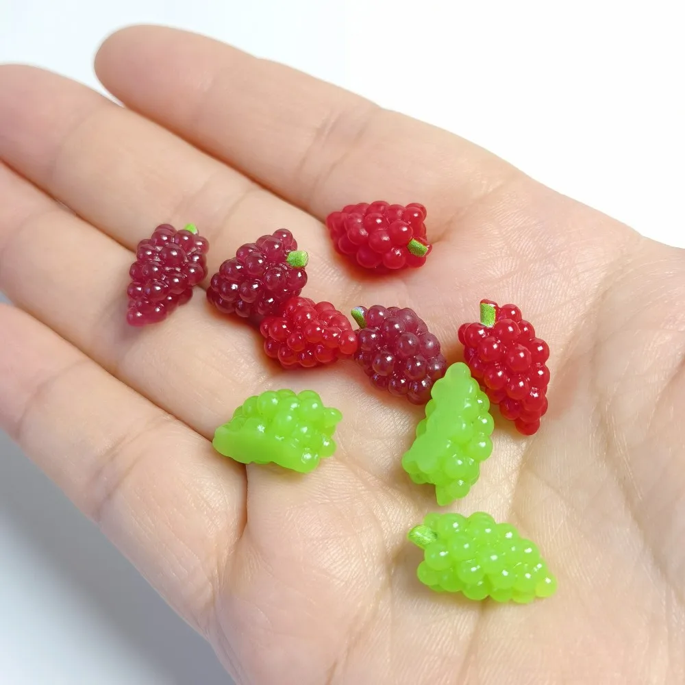 3D Raspberry Grapes Resin Fruits Charms for Earrings Keychain Bracelet DIY Decoration Jewelry Making Supplies Findings