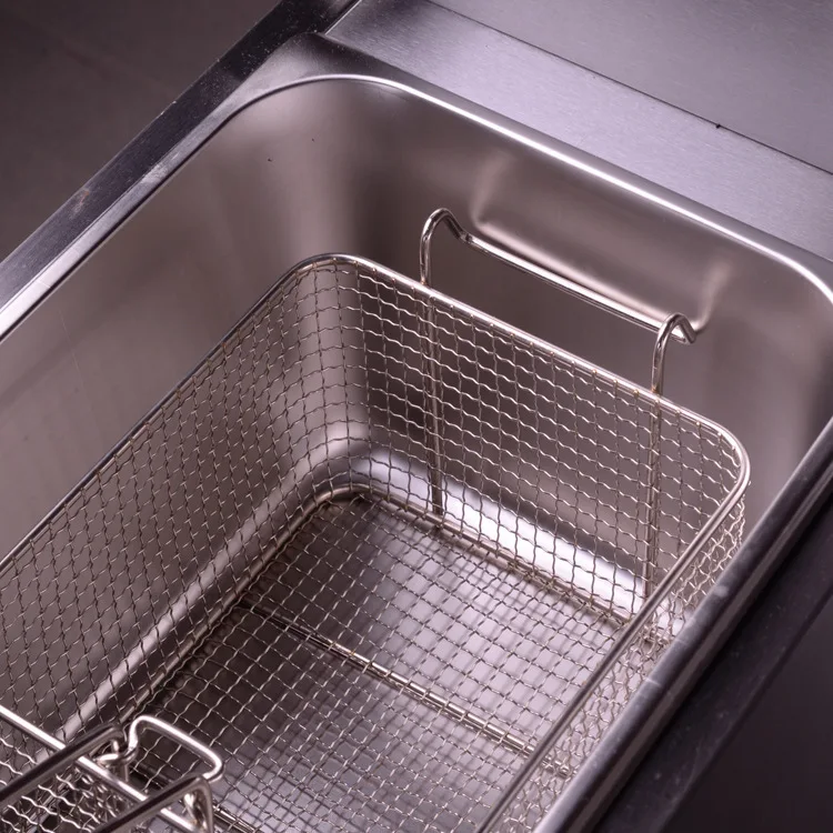 Tabletop 2 tank 2 Basket Chicken Food Chips Fryer Machine Gas Small Gas Fryer Gas Fryer Commercial Double tank