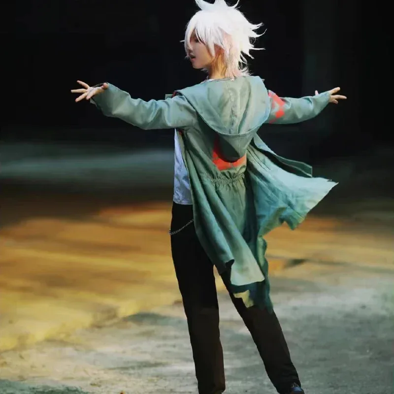 Anime Danganronpa 2 Nagito Komaeda Strój Cosplay Peruka Zestaw Boże Narodzenie Halloween Karnawał Przebranie Nagito Komaeda Mundurek