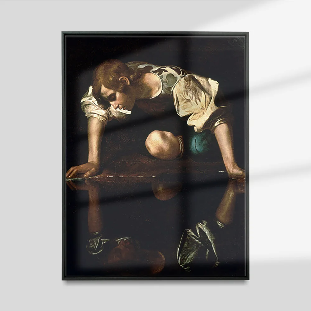 Caravaggio Antique Art Print Poster Narcissus Vintage Canvas Painting Living Room Wall Picture Home Decor