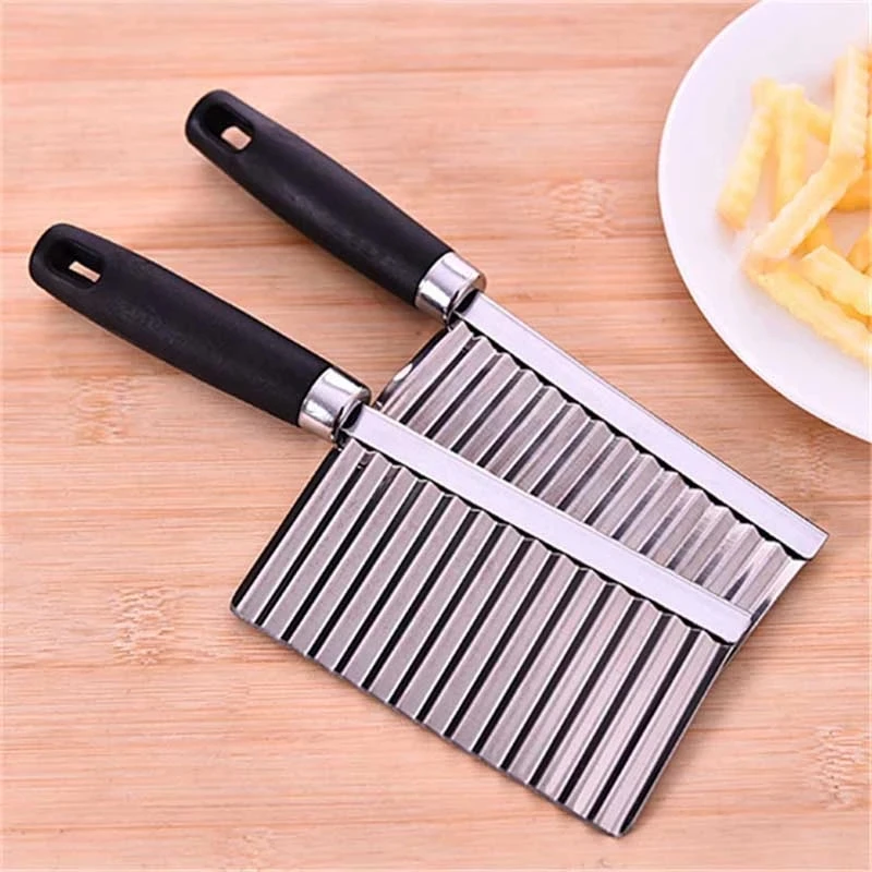 Stainless Steel Wavy Knife Potato Chip Slicer Dough Vegetable Fruit Chopper French Fry Maker Tools Cooking Kitchen Potato Cutter