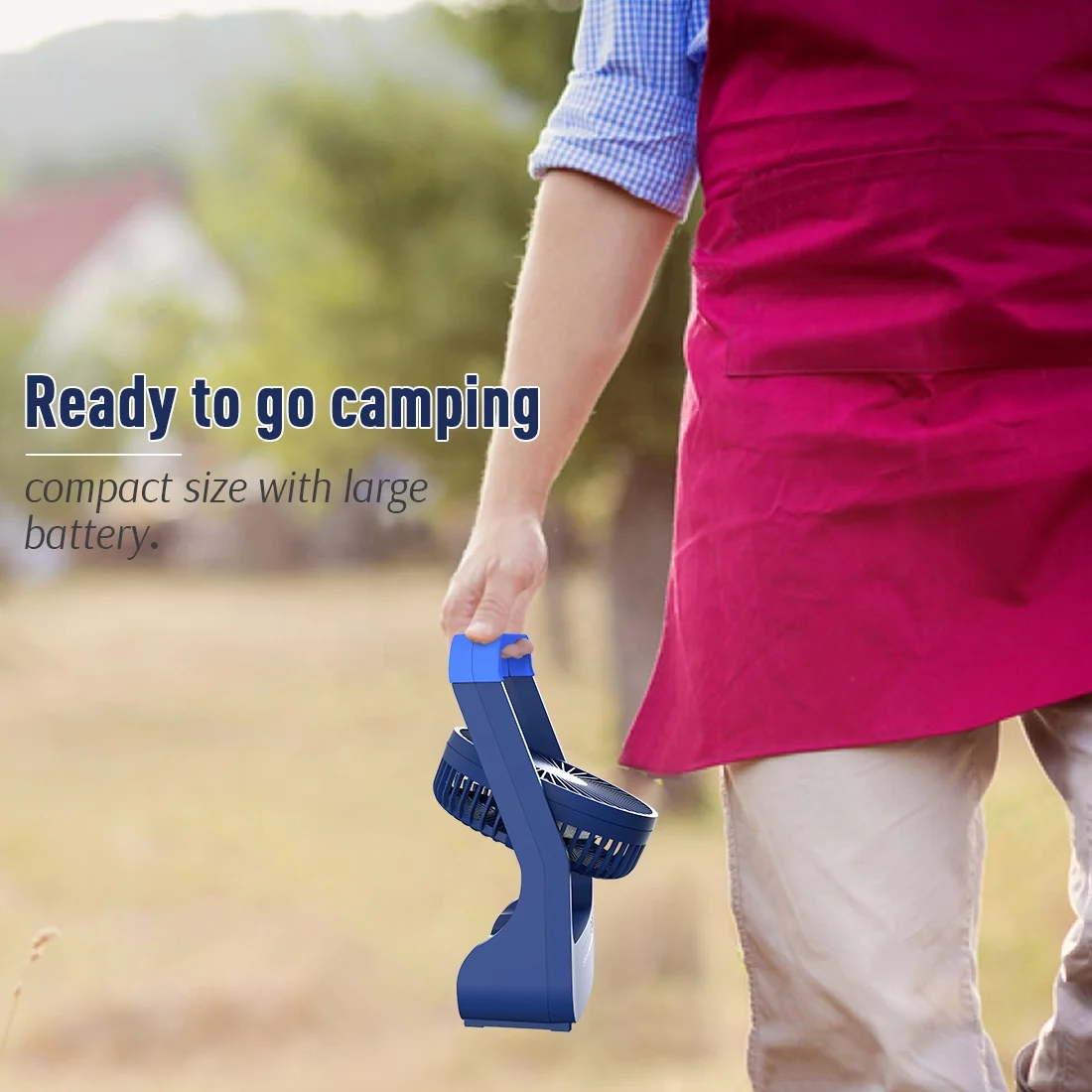 مروحة تعمل بالبطارية، 20000 مللي أمبير في الساعة للتخييم قابلة لإعادة الشحن عبر USB، محمولة للمكتب في الهواء الطلق، مؤقت 2/4 ساعات، 3 سرعات