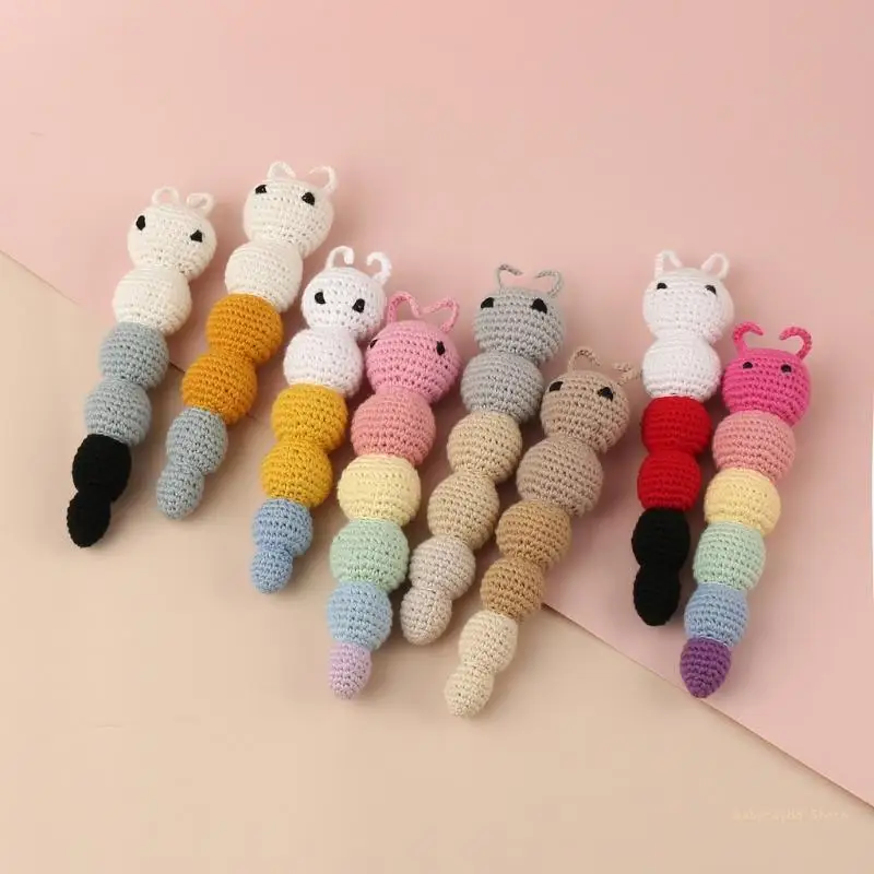 Y4UD 18CM Crochet Animal Early Education Toy for Baby Crib Handhold Shaking