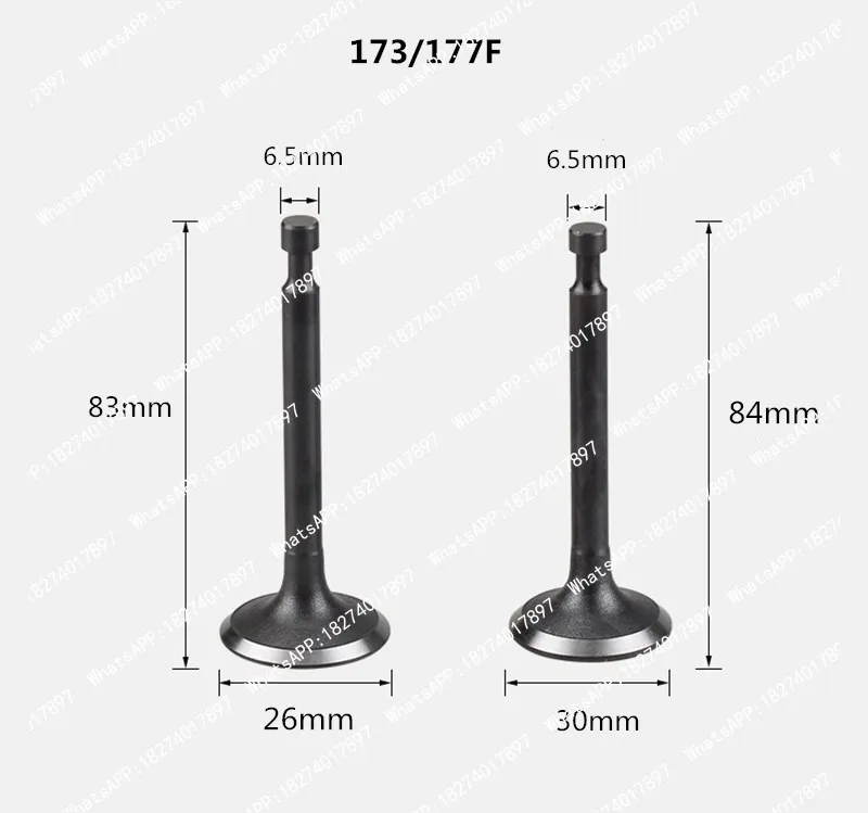 1 SET 177F 173F intake valve and exhaust For generator spare parts