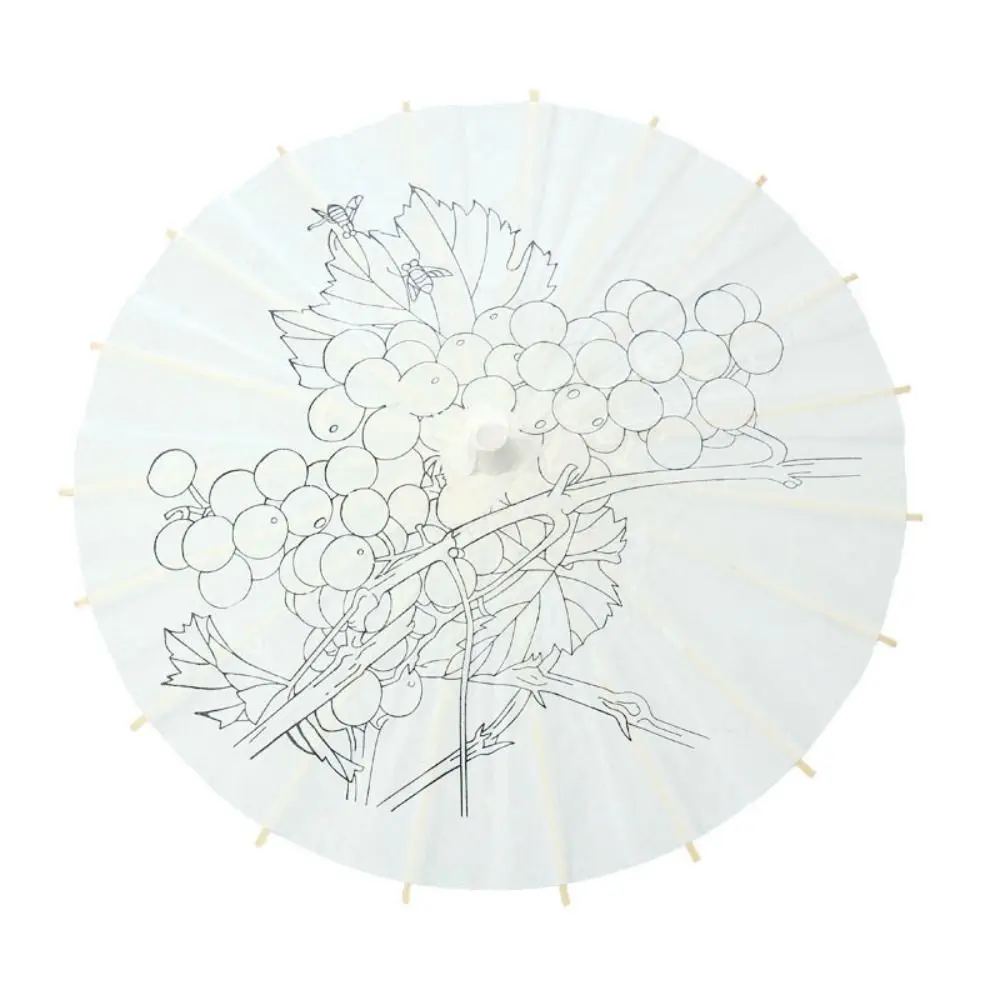 

White Wedding Birthday DIY Long-handle Decorative for Baby Shower Dance Prop Photography Prop Painting Supplies Paper Umbrella