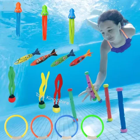 Swimming Diving Toys Children's Fish Dolphin Buoy Pool Treasure Hunt Diving Water Diamond Kids Water Game Toys Set Reusable Gift
